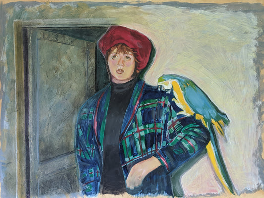"Woman with Parrot"